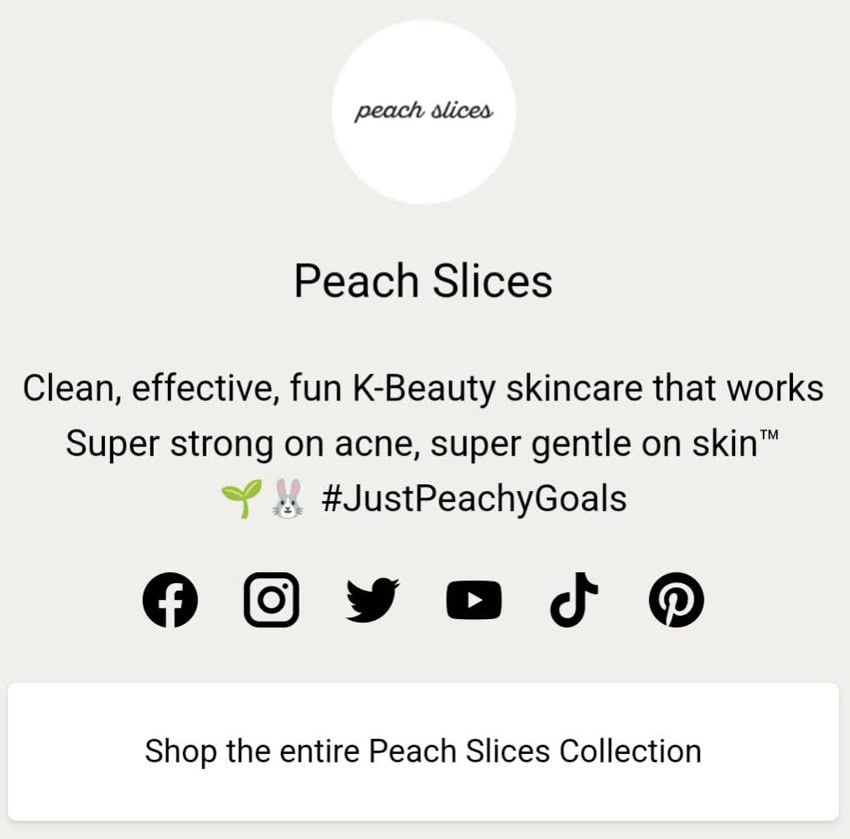 peach slides call-to-action for their instagram followers
