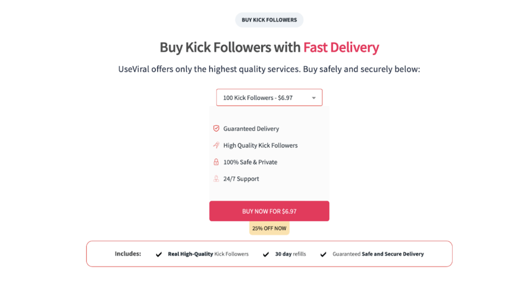 UseViral website for Kick
