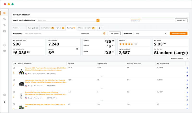amazon FBA product tracker