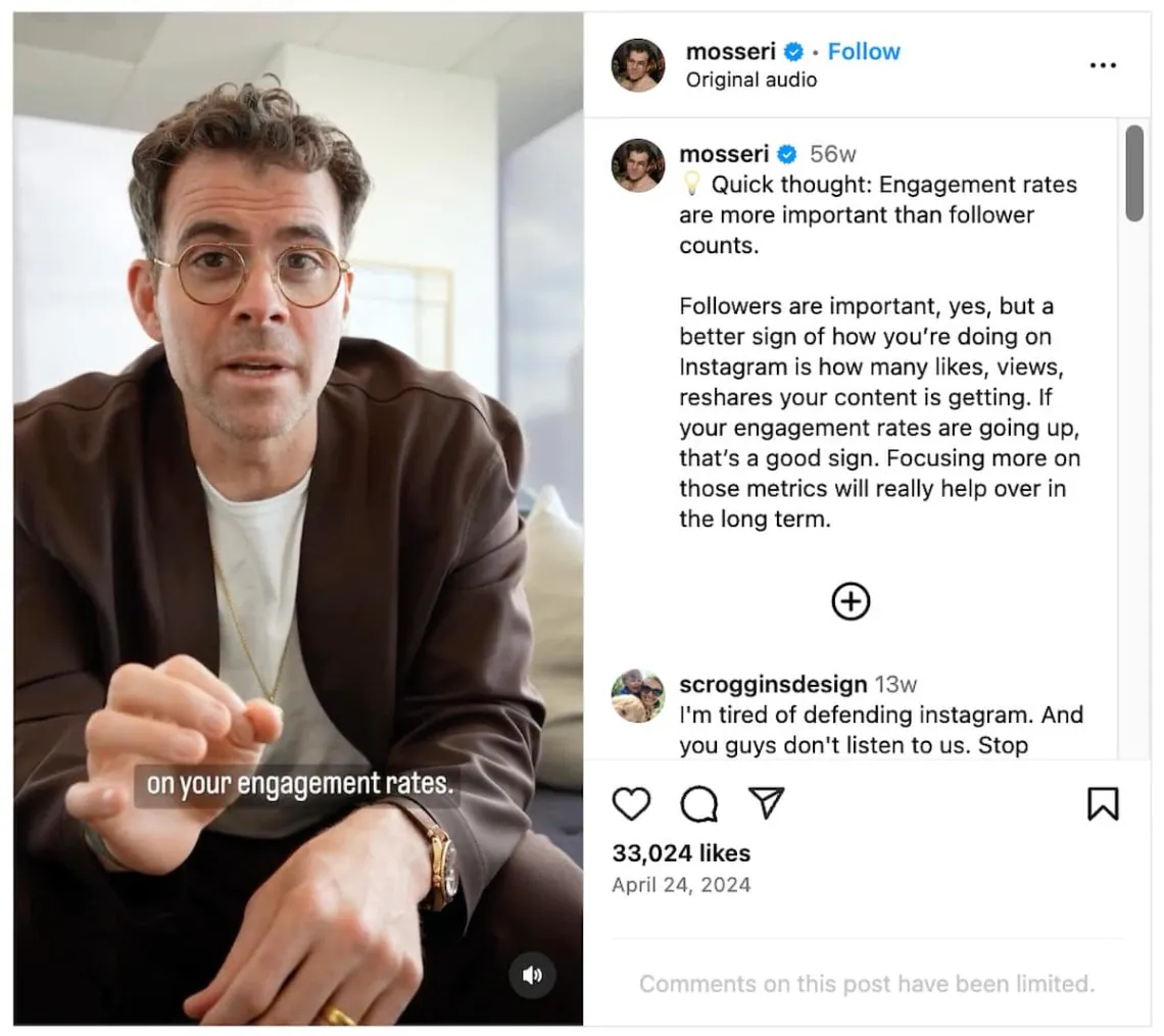 head of instagram mosseri profile