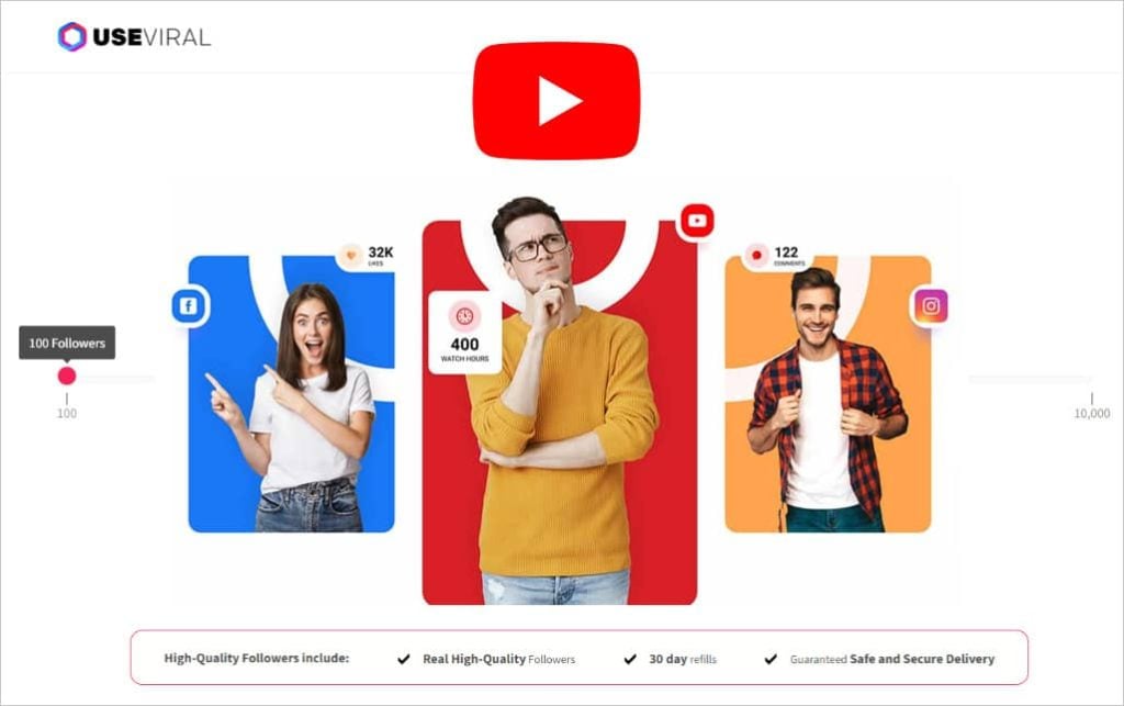 Purchase YouTube subscribers from UseViral