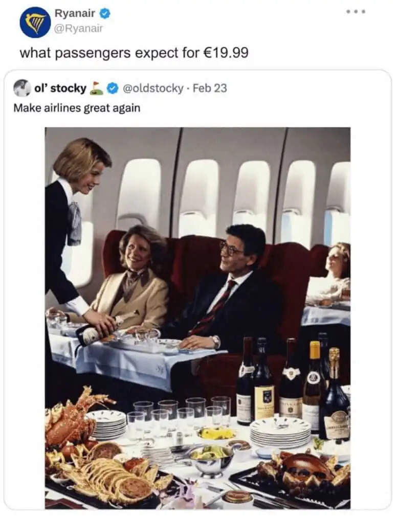 social listening examples - ryanair
